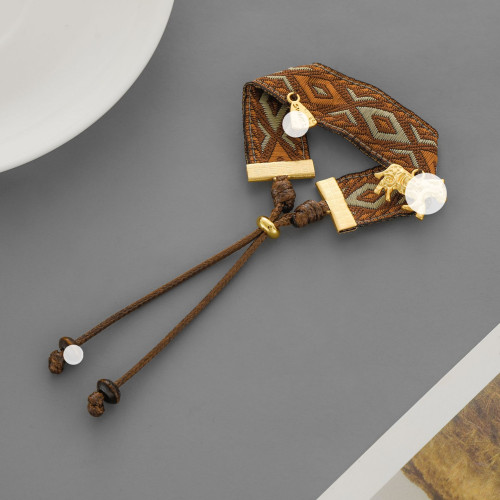 SWA*家編織斑馬手鏈 26年新款民族遊牧風小衆度假簡約寬織帶手鏈 SWA*家編織斑馬手鏈 26年新款民族遊牧風小衆度假簡約寬織帶手鏈