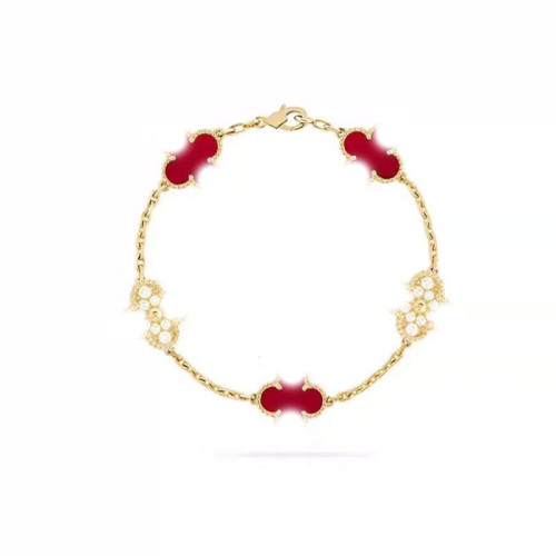 對版同克重高版瘦花四葉草五花手鏈v金cnc精工天然質感拉滿不掉色 對版同克重高版瘦花四葉草五花手鏈v金cnc精工天然質感拉滿不掉色