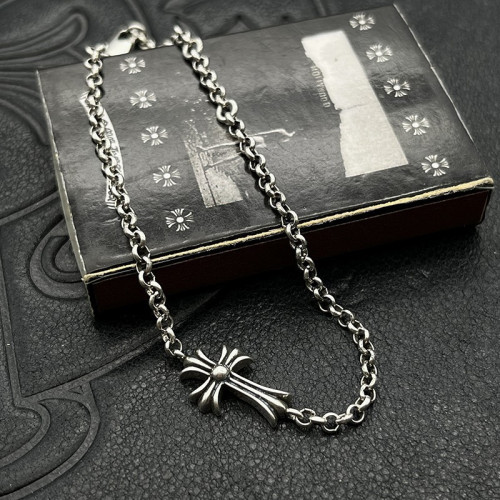 潮款飾品泰銀復古十字架手鏈男女士手飾嘻哈細鏈嘻哈做舊不掉色