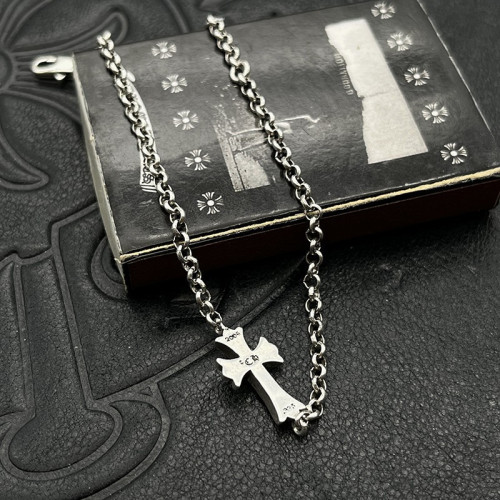 潮款飾品泰銀復古十字架手鏈男女士手飾嘻哈細鏈嘻哈做舊不掉色