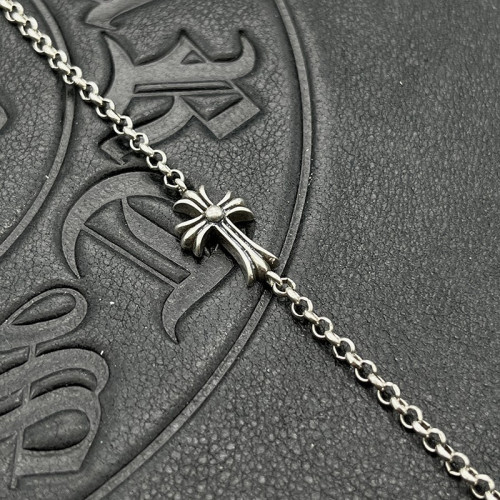 潮款飾品泰銀復古十字架手鏈男女士手飾嘻哈細鏈嘻哈做舊不掉色