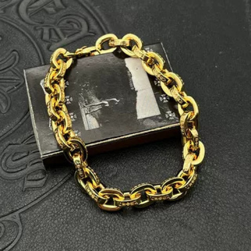 潮款龐克嘻哈泰銀鍍22K金色粗字母手鏈男女士十字花手飾歐美 潮款龐克嘻哈泰銀鍍22K金色粗字母手鏈男女士十字花手飾歐美