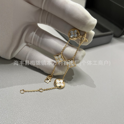 V金高版5花4花手鏈輕奢氣質老花復古原創設計小香風輕奢手飾