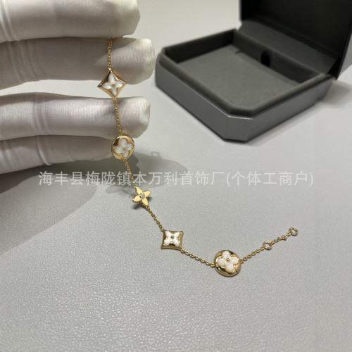 V金高版5花4花手鏈輕奢氣質老花復古原創設計小香風輕奢手飾