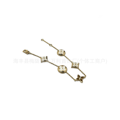 V金高版5花4花手鏈輕奢氣質老花復古原創設計小香風輕奢手飾