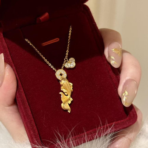 小紅書爆款吞金小錦鯉手鏈項鍊套裝女中古風復古小衆設計