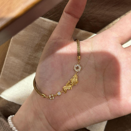 小紅書爆款吞金小錦鯉手鏈項鍊套裝女中古風復古小衆設計