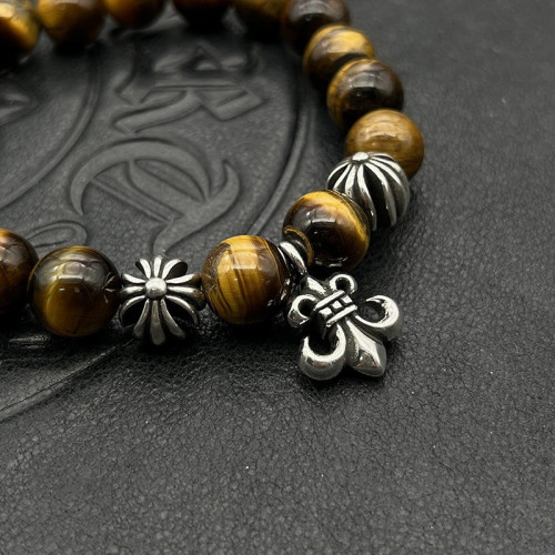 潮款飾品泰銀復古黑曜石青金石手串霸氣男女士手飾10mm經典款串珠