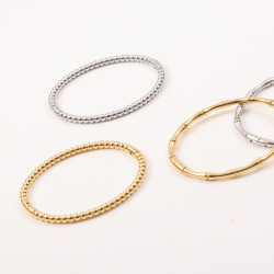 竹節手鐲 圓珠手鐲 可打開閉合 鈦鋼電鍍18k金