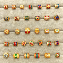 越南沙金串珠手鏈隔珠手工編織配件鍍包金琺瑯配珠手繩路路通男女