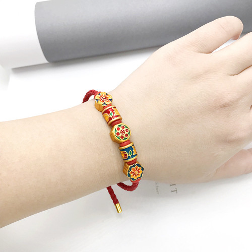 越南沙金串珠手鏈隔珠手工編織配件鍍包金琺瑯配珠手繩路路通男女