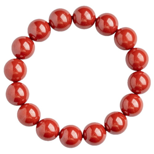 高含量天然原礦硃砂手鏈帝王砂圓珠手串男女款本命年簡約飾品禮物