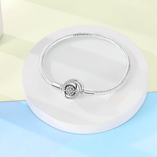 歐美鍍925銀編織愛心基礎手鏈時尚簡約蛇骨手鏈DIY串珠手工製