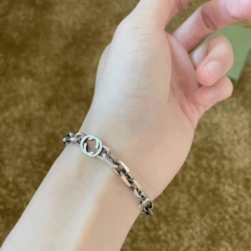 高版精工復古做舊古家3G手鏈互釦式男女情侶同款百搭通勤古奇手鏈