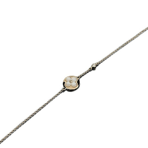 驢家高版本四葉草四花手鏈新款天然天河石白貝母菱形玫瑰金手鏈女 驢家高版本四葉草四花手鏈新款天然天河石白貝母菱形玫瑰金手鏈女