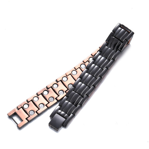 輪胎紋銅手鏈 歐美跨斜紋古紅銅男士手鏈 三排磁石 輪胎紋銅手鏈 歐美跨斜紋古紅銅男士手鏈 三排磁石