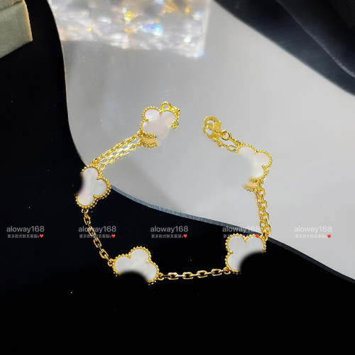 高版手飾四葉草五花手鏈女鍍18k金玫瑰金對版不掉色首飾品 高版手飾四葉草五花手鏈女鍍18k金玫瑰金對版不掉色首飾品