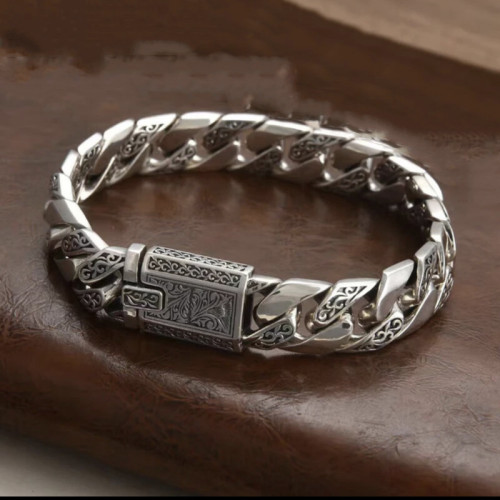 甄心高級感精工永恒之藤手鏈個性男士復古歐美風復古嘻哈手鏈