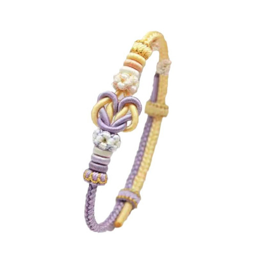 連心結diy手繩成品女手工編織紅繩手鏈兒童可穿黃金配件