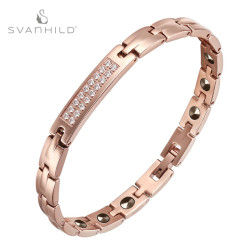 eBaybracelet鑲鋯石不鏽鋼鍺石手鏈女士鈦鋼手鏈