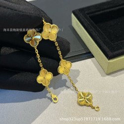 四葉草金色五花手鏈歐美高級輕奢時尚首飾18K