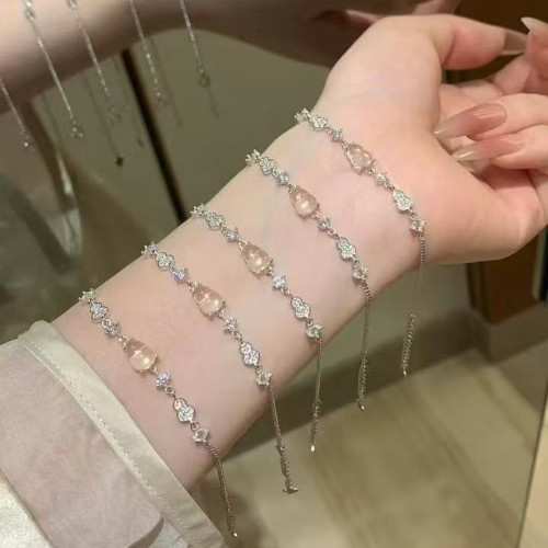 vintage輕奢風千金老錢風水沫玉高透手鏈電鍍18k金小衆高級感手飾