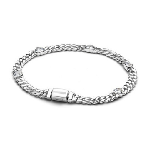 潘家白銅鍍銀圓形鏈釦翼形藍色纏繩矩形手鏈蛇骨鏈DIY手鏈