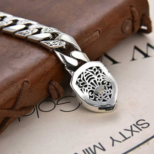 霧琳新款復古霸氣獅子手鏈個性男士龐克搖滾時尚古巴鏈式