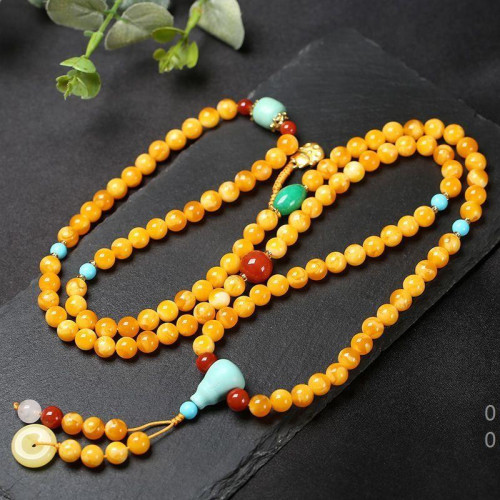 原創優化琥珀色蜜蠟雞油黃108顆手鏈 多圈項鍊原礦老蜜蠟手串彿珠 原創優化琥珀色蜜蠟雞油黃108顆手鏈 多圈項鍊原礦老蜜蠟手串彿珠