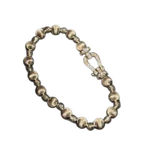 小紅書輕奢中古馬蹄釦貓眼手鏈鍍金女復古時尚精緻高級感氣質珠寶