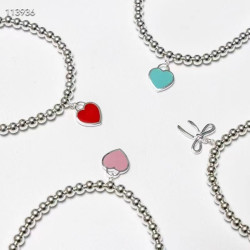 T家高版彿珠愛心形手鏈心形滴膠工藝明星同款時尚百搭鏈條