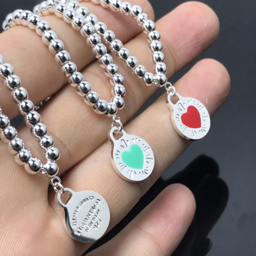 T家高版彿珠愛心形手鏈心形滴膠工藝明星同款時尚百搭鏈條 T家高版彿珠愛心形手鏈心形滴膠工藝明星同款時尚百搭鏈條