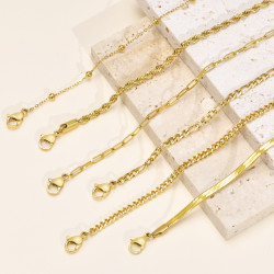 套裝鏈條 不鏽鋼手鏈女士INS風金色曡戴時尚個性飾品 BR-1609