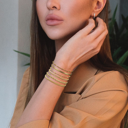 套裝鏈條 不鏽鋼手鏈女士INS風金色曡戴時尚個性飾品 BR-1609 套裝鏈條 不鏽鋼手鏈女士INS風金色曡戴時尚個性飾品 BR-1609