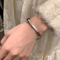 999足銀彎琯國風手編繩手鏈輕奢ins小衆精緻高級感手鐲個性手飾