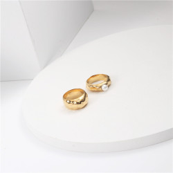 設計師設計感不規則磨砂面鈦鋼鍍金戒指女鍍18k金開口ins潮