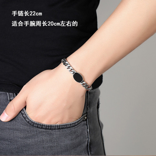 黑瑪瑙古巴手鏈男帥酷編織簡約小衆粗款個性潮流時尚 黑瑪瑙古巴手鏈男帥酷編織簡約小衆粗款個性潮流時尚