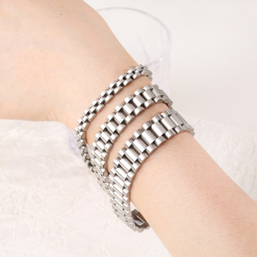 歐美不鏽鋼手鏈男士高級感個性百搭鈦鋼高級感手錶帶