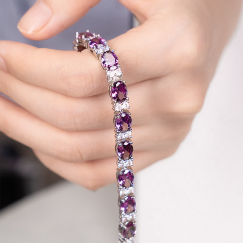 鋯石水晶鑲嵌手鏈 女式首飾不掉色手飾手串時尚簡約飾品