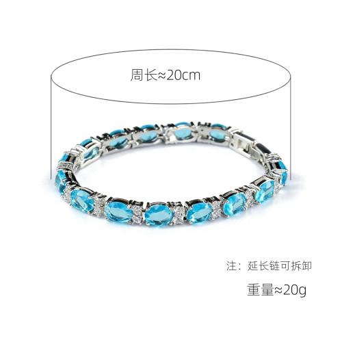 鋯石水晶鑲嵌手鏈 女式首飾不掉色手飾手串時尚簡約飾品