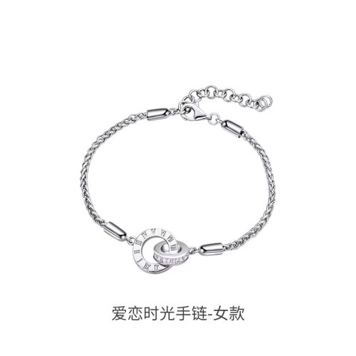 S925純銀時光戀人手鏈女男一對手飾韓版高品質時尚簡約輕奢百搭 S925純銀時光戀人手鏈女男一對手飾韓版高品質時尚簡約輕奢百搭