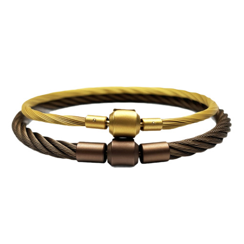 不鏽鋼周家手繩進口軟絲配繩編織生生轉運珠配件黃金色男女款手鏈