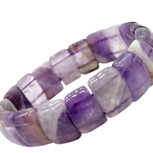 歐美爆款 天然石頭珠子手鏈男女虎石白松石彈力手串手牌