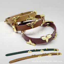 輕奢個性歐美真皮革手鏈高級感女冷淡風百搭經典流行星星手環