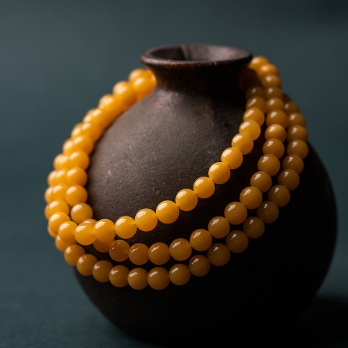 天然原礦緬黃玉手串圓珠手鏈緬甸黃龍玉蛋黃色玉石文玩手串男女款 天然原礦緬黃玉手串圓珠手鏈緬甸黃龍玉蛋黃色玉石文玩手串男女款