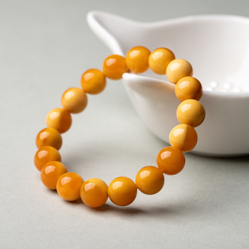 天然原礦緬黃玉手串圓珠手鏈緬甸黃龍玉蛋黃色玉石文玩手串男女款 天然原礦緬黃玉手串圓珠手鏈緬甸黃龍玉蛋黃色玉石文玩手串男女款