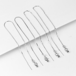 s925純銀萬能手鏈路路通女針式穿珠帶針穿心可調節盒子蛇骨手鏈