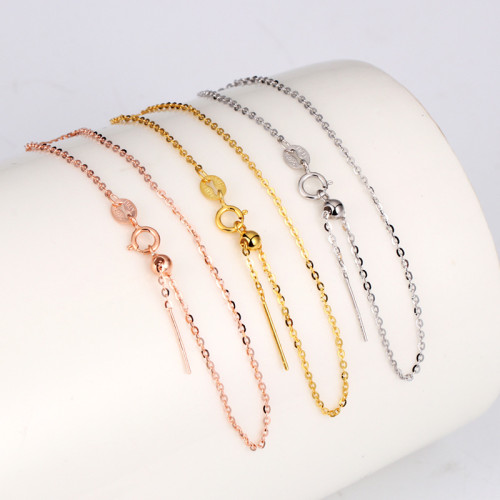 s925純銀萬能手鏈路路通女針式穿珠帶針穿心可調節盒子蛇骨手鏈