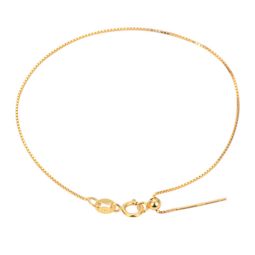 s925純銀萬能手鏈路路通女針式穿珠帶針穿心可調節盒子蛇骨手鏈