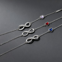 優雅時尚手鏈愛心無限符號925銀飾品爆款女